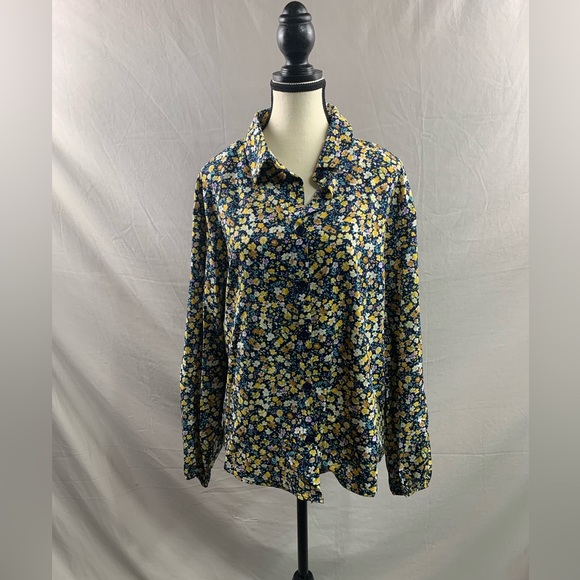 Boho Ditsy Floral Print Long Sleeve Shirt - Picture 6 of 6